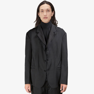 GAOSTUDIOS多层破坏毛边双面西装 日系宽松不对称blazers秋冬外套