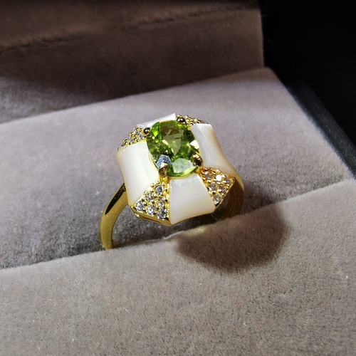 【luna与胖弟】 JN1119-07 橄榄石戒指