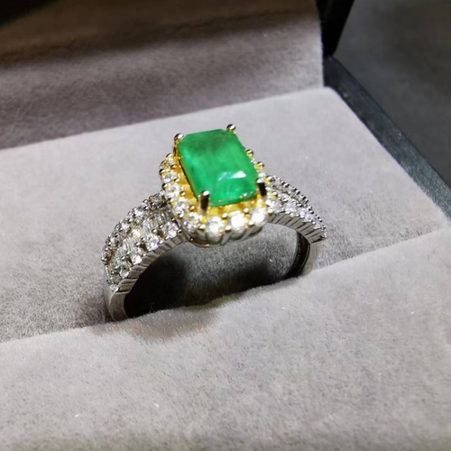 【luna与胖弟】 JN1119-31 祖母绿银镶戒指