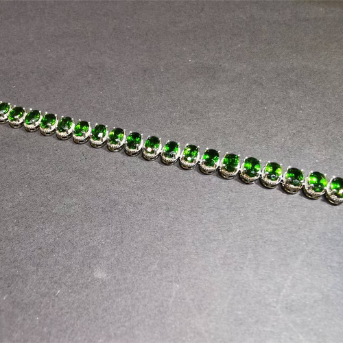 【luna与胖弟】 JN1119-26 透辉石银镶手链