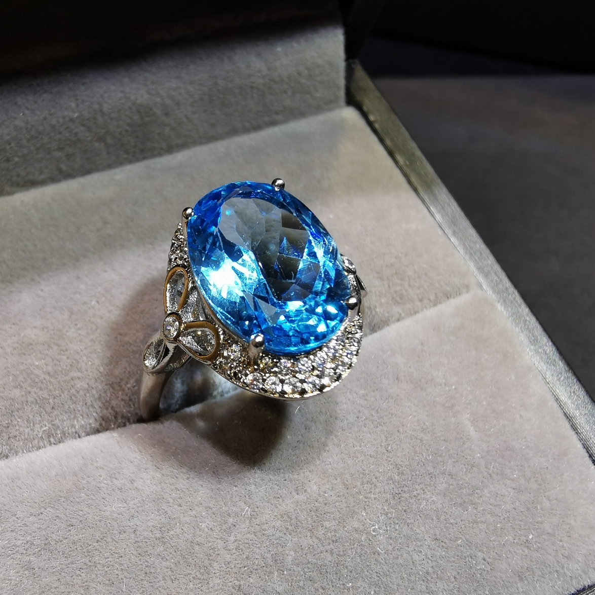 【luna与胖弟】 JN-CBGF7-101 托帕石银镶戒指