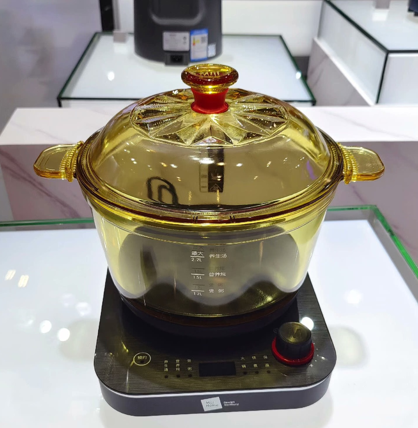 Miji德国米技多功能玻璃电煮锅ECE-GS22玻璃触摸面板2.2L玻璃锅