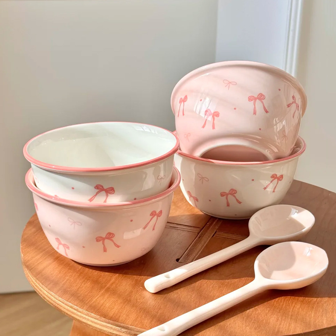 奶油风陶瓷高颜值大号泡面碗图片