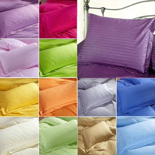 酒店枕套加密缎条旅馆批量发枕套