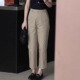 气质流行百搭减龄九分裤 老钱风卡其色西装 新款 女2026夏季 直筒裤