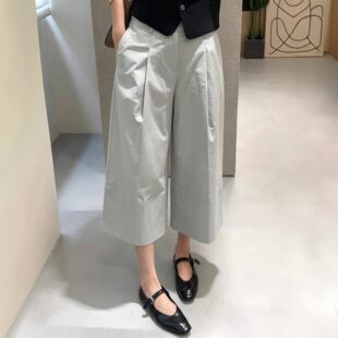 小众慵懒腔调七分阔腿裤2026夏季梨形立体裁剪时尚高腰显瘦休闲裤