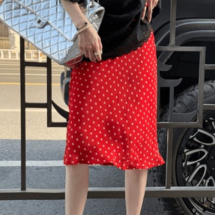 复古风时尚小碎花高腰半身裙女2026夏季大码胖MM气质显瘦直筒裙子