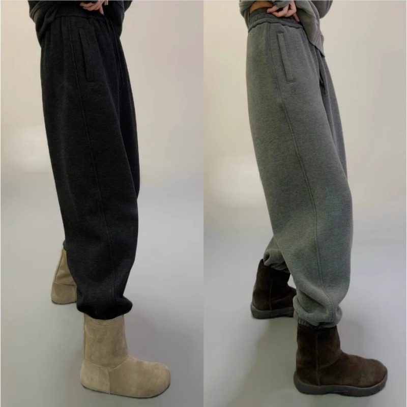 小众设计美式加厚绒束脚休闲裤女2025秋冬大码梨形身材宽松显瘦裤,女装/女士精品,大码裤装,淘宝优惠券,粉丝福利购,淘宝优惠卷