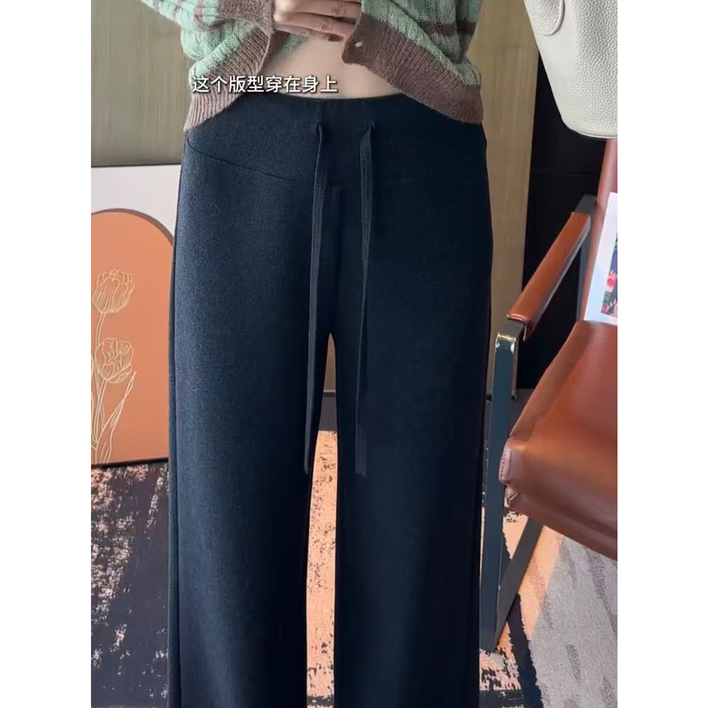 秋冬加绒直筒裤女2025新款高腰显瘦宽松百搭大码休闲窄版阔腿裤子