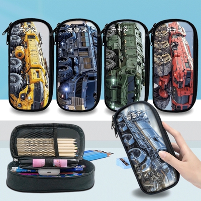 新十二星座超战车笔袋帅气机车大容量帆布印花帆布收纳文具铅笔盒
