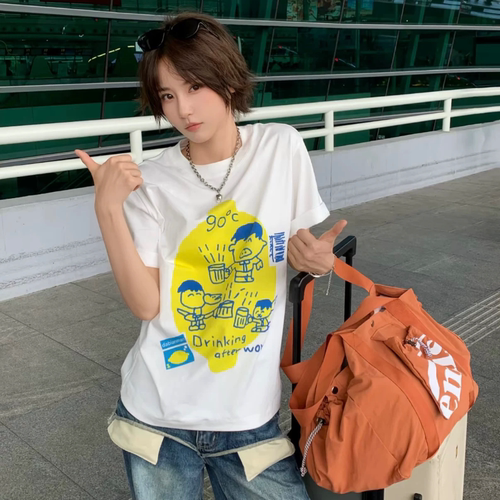 下班后去喝酒索罗娜凉感T恤 蘑法半藏周边 夏季百搭原创可爱打底T