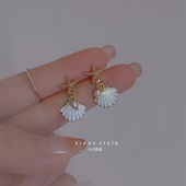 夏日海洋风少女心海星贝壳耳钉小众个性 甜美珍珠耳环ins度假新款