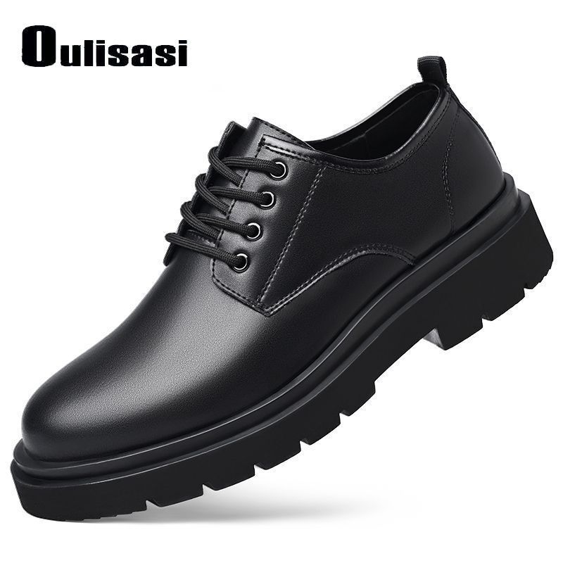 欧利萨斯皮鞋男款夏季2024新款学生厚底西装男士休闲潮鞋防滑圆头