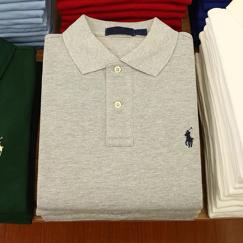 夏季r系刺绣翻领宽松男Polo衫