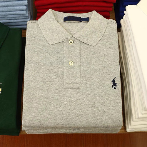夏季r系刺绣翻领宽松男Polo衫