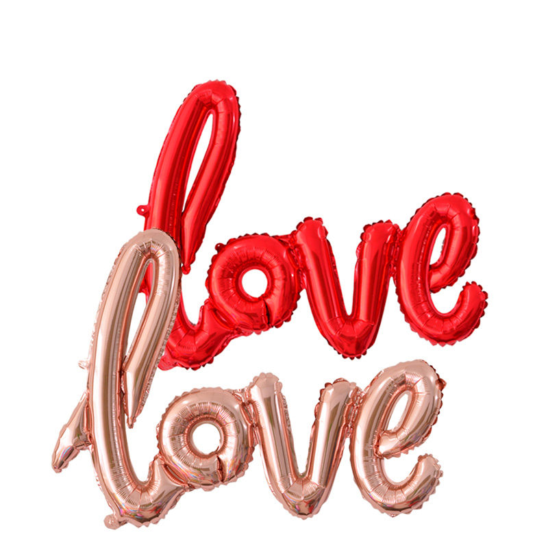 大号连体love铝膜气球情人节