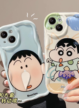卡通阿呆适用三星s23ultra手机壳s21fe新款s22+蜡笔小新a73可爱a71搞怪a54网红a52s创意a23硅胶a33软壳a31