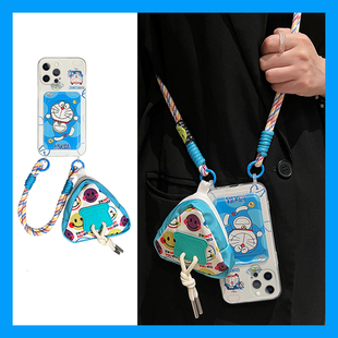 a36硅胶a52 a17斜挎a25可背带a34 可爱叮当猫适用三星s25edge手机壳s24ultra卡通s23 s20fe卡包a05s卡套a12