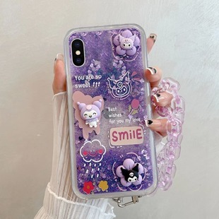 卡通立体可爱库洛米适用三星note20ultra手机壳s23 s21fe闪粉a91女a81液体a54流动a13流沙a34套a70s 日韩s22