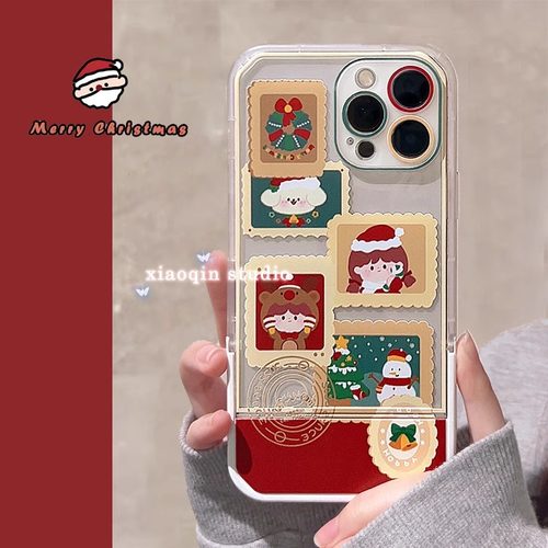 三星s22ultra手机壳秋冬圣诞邮票