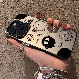 a53小众a71男女款 可爱煤球咖啡适用三星s24ultra手机壳s21fe新款 a23磨砂镭射a34情侣a52s 高级感a14 硬壳 s23