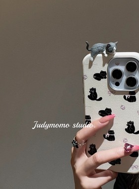 ins风波点毛绒兔适用三星s24fe手机壳note20/s21fe新款s23ultra皮纹a06软a10防摔m22立体公仔a35/a42/a54/a71