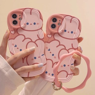 a51全包a32防摔软壳a20 a54女款 a50s 手机壳s20fe硅胶a42波浪边s22ultra可爱a73新款 粉色满屏小兔适用三星s23