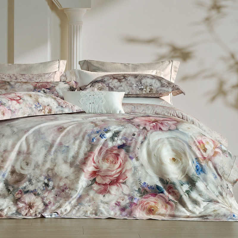 120S埃及长绒棉100%纯棉四件套轻奢法式数码印花全棉奢华床上用品,床上用品,床品套件/四件套/多件套,淘宝优惠券,粉丝福利购,淘宝优惠卷