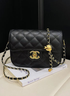 货源小方包小香风菱格链条包小金球方胖子单肩斜挎女包