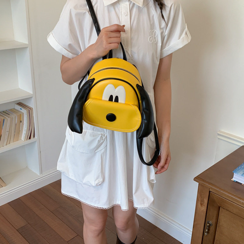 可爱大耳朵狗双肩包包女2026新款大容量学生上课书包百搭通勤背包