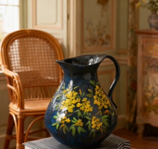 景德镇陶瓷花瓶摆件客厅插花器复古器手绘花瓶鲜花花瓶桂影