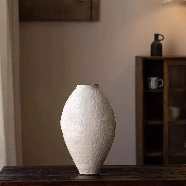 禅意做旧月亮罐白色花瓶