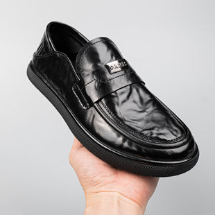 2026新款年轻人夏季透气一脚蹬高级感英伦皮鞋男款商务正装休闲鞋