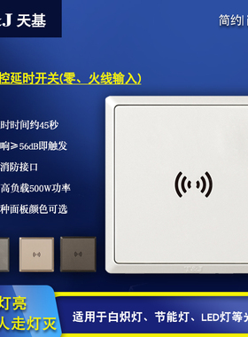 HC4201LSC 天基简约系列86型500W声光控延时开关 自动开关灯面板