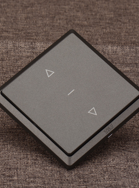 天基电动窗帘开关中间可关断 86型暗装一位双键面板 白色灰黑色