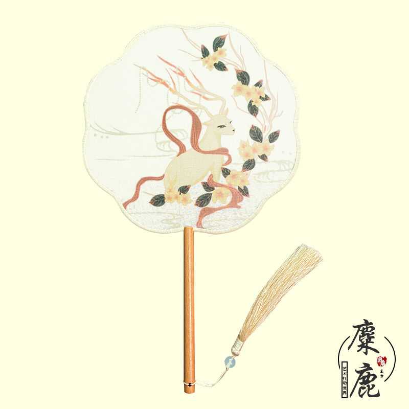 古风团扇半透明长柄宫扇舞蹈扇汉服摄影配饰中国风礼品宫廷风扇子