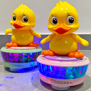 幼儿童宝宝0一12个月男童声光摇摆黄鸭玩具1 3至6周5岁女孩子礼物