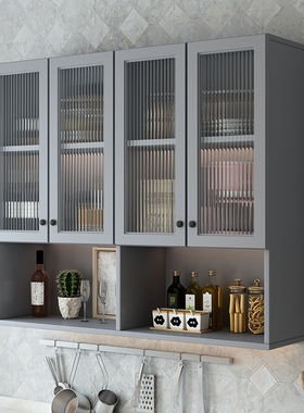 厨房吊柜挂墙式阳台墙上置物柜子卧室餐厅壁橱卫生间储物柜墙书架