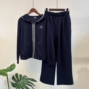 春秋中老年两件套时尚新款卫衣女装2025上衣长裤套装妈妈休闲衣服