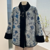 冬季 奶奶装 双面穿搭加厚皮毛一体仿水貂绒保暖中老年妈妈老人外套