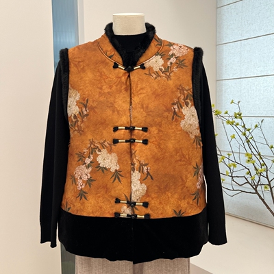 秋冬中式妈妈装棉服坎肩马夹