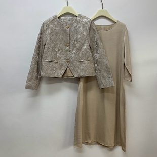 连衣裙套装女春秋新品新中式中长款两件套气质中老年秋季裙子外套