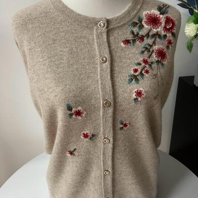 商场货纯羊毛春秋妈妈装针织开衫