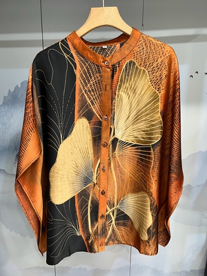 中老年女装高贵上衣加肥加大码