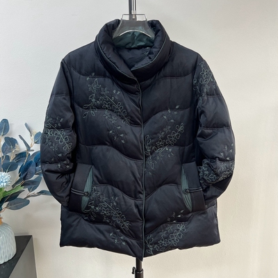 冬季妈妈装羽绒服保暖刺绣外套