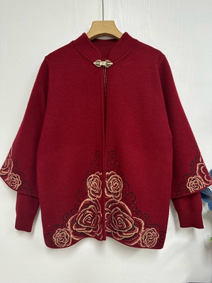 秋冬高贵中老年奶奶装两件套上衣