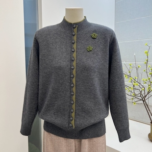 冬季 加绒加厚半高领抗寒保暖宽松针织毛衣中老年老人上衣女 妈妈装