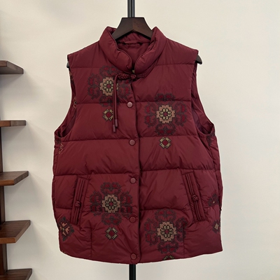 90白鸭绒秋冬奶奶装羽绒坎肩马夹