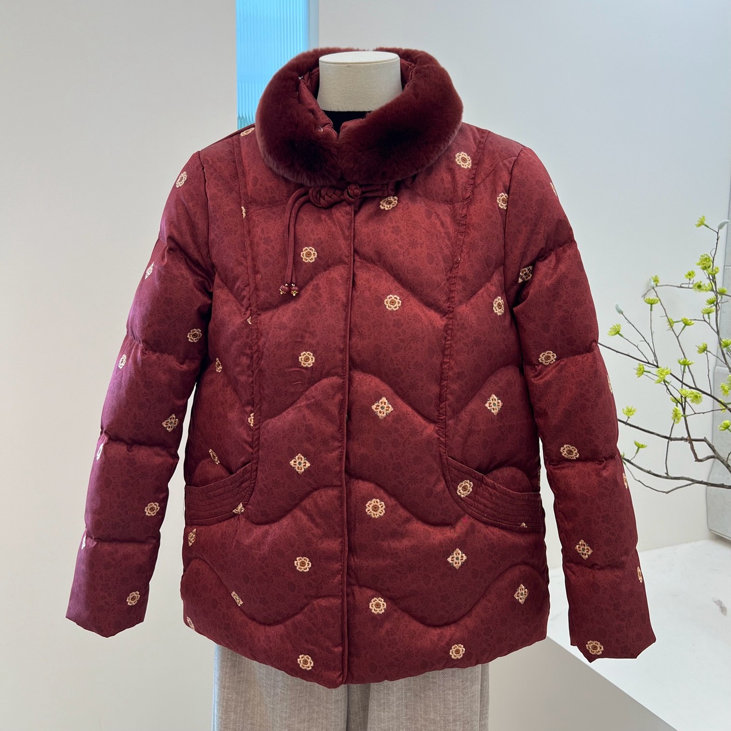 冬季奶奶装85绒立领羽绒服外套