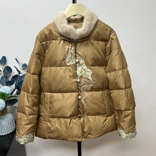 冬季国风奶奶装羽绒服加厚外套